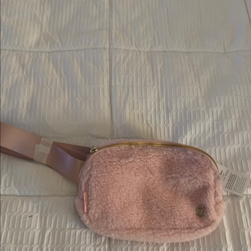 Pink Sherpa Crossbody Bag
